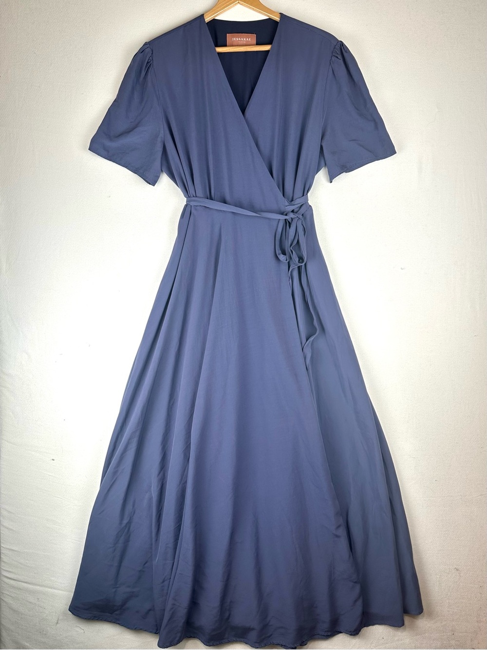 Jessakae Poet Wrap Maxi Dress Short Sleeve V Neck Flowy
